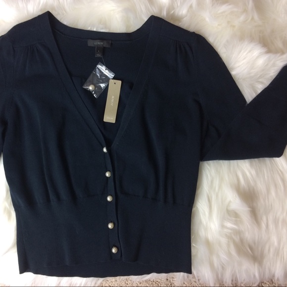 navy fitted cardigan